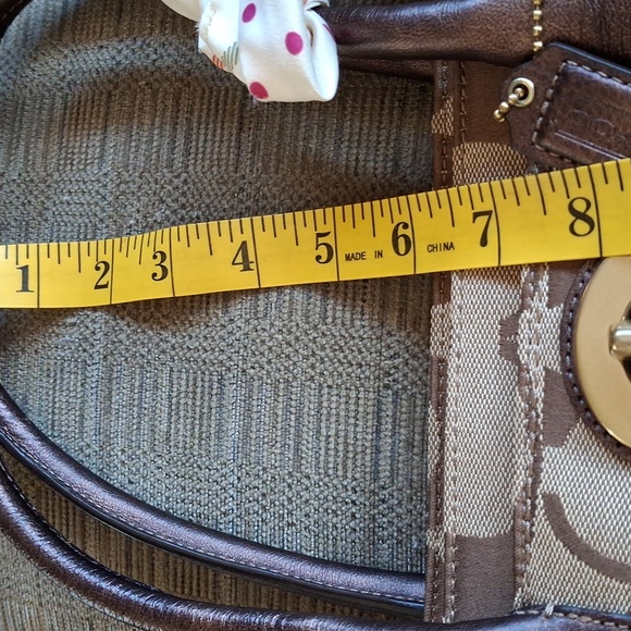 Coach Brown Tote Bag with Scarf Accent - Picture 11 of 11